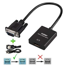  VGA to HDMI Converter with Female Micro USB and Audio Port