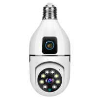 PTZ Bulb System 360 Degree Dual Lens Bulb Wi-Fi Camera